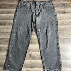 VTG Carhartt Jeans Mens Fits 45x30.5 Black Faded Denim‎ B17 BLK Union USA